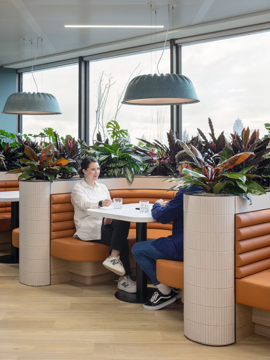 view of booth seating at pinsent masons amsterdam