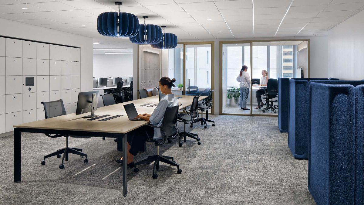 Flexible and collaborative workplace design.