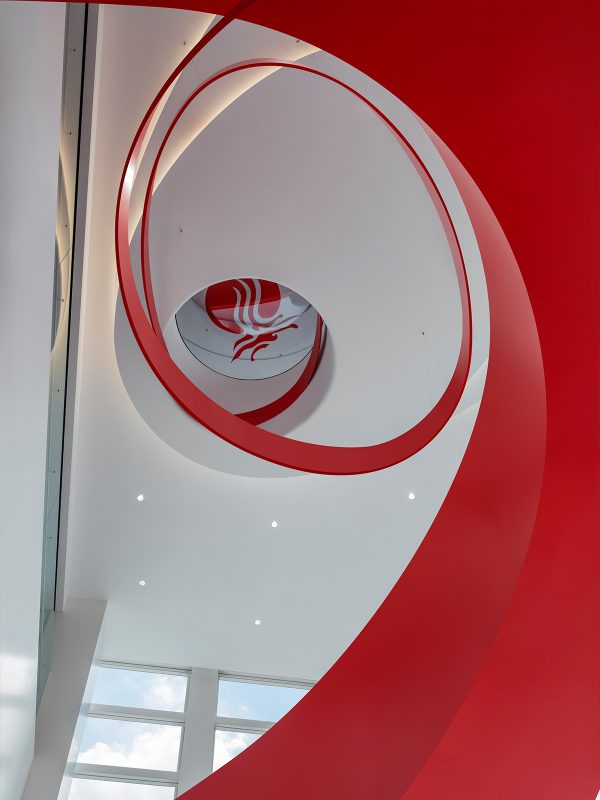 Red and modern staircase design