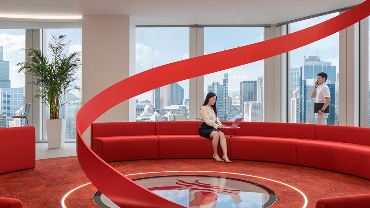 Interior of Changjiang Securities office in Shanghai