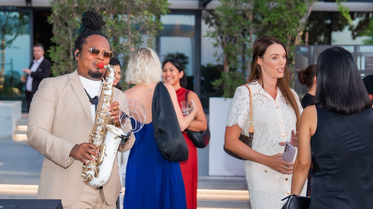 M Moser Dubai launch party saxophonist