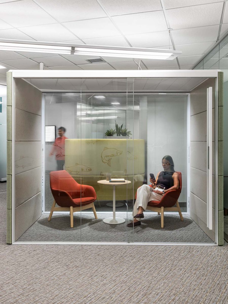 two-person-meeting-pod-woman-working