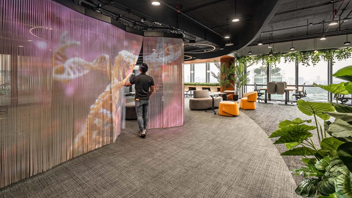 Brand wall at AstraZeneca new workplace 