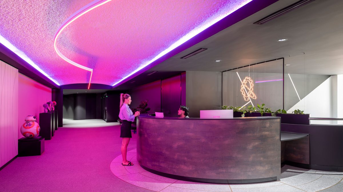 Interior design of a reception for creative organisation