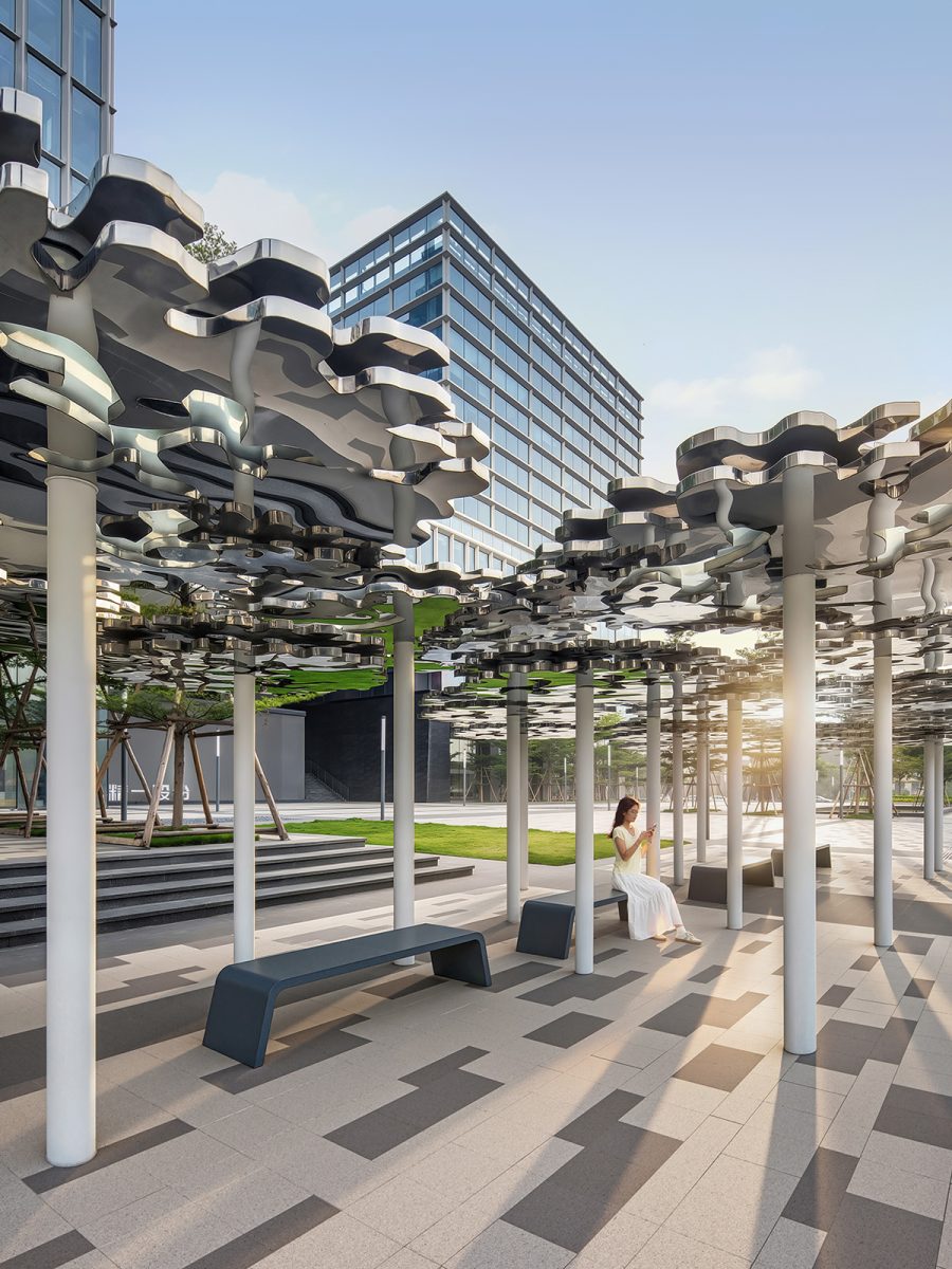 Exterior space at JE Furniture HQ in Foshan