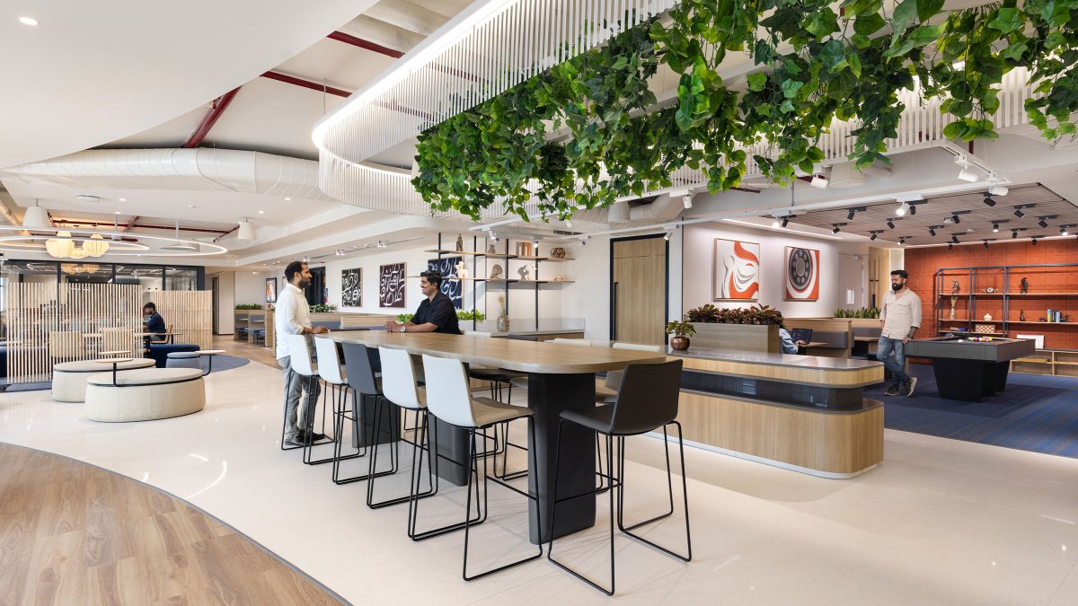 collaborative open space and pantry at Gartner Chennai