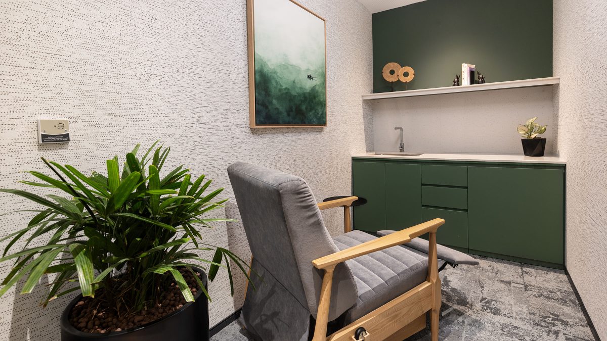 Wellness room in a office designed by M Moser